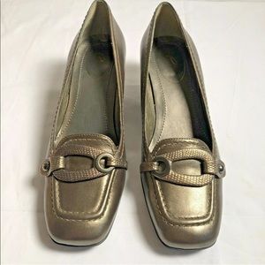 Women's Easy Spirit "Minnat" Shiny Bronze Wedges